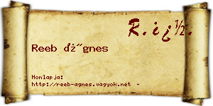 Reeb Ágnes névjegykártya